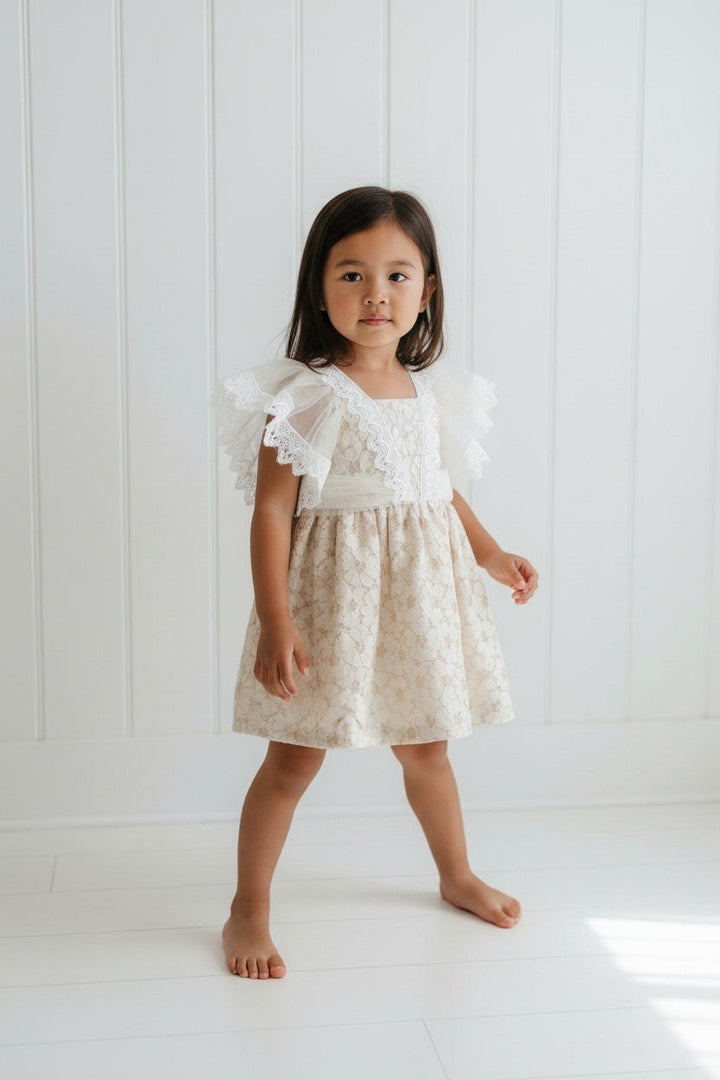 Foque "Darla" Beige Lace Dress - Millie and John