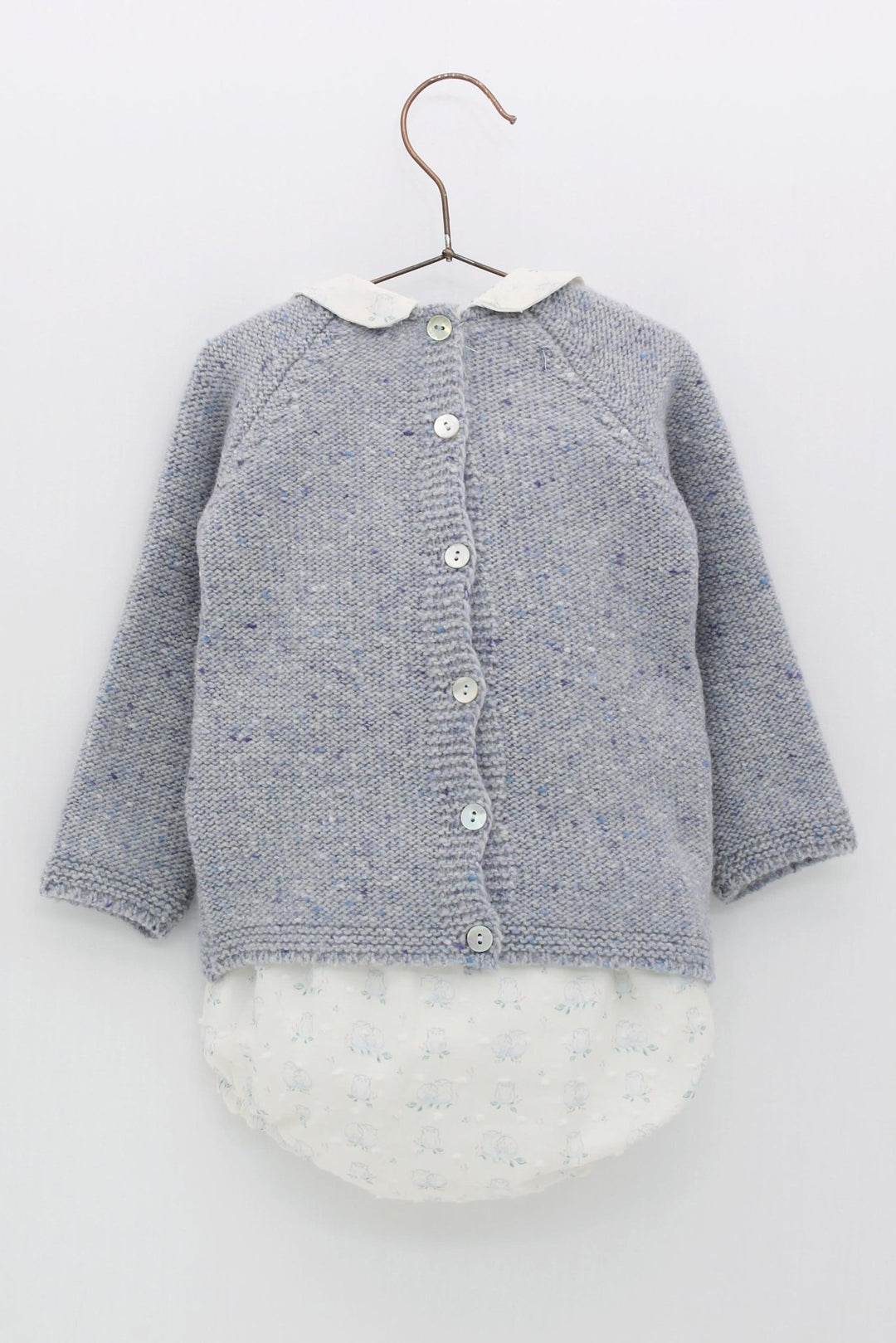 Foque "Eddie" Blue Wool Knit Owl Top & Jam Pants - Millie and John