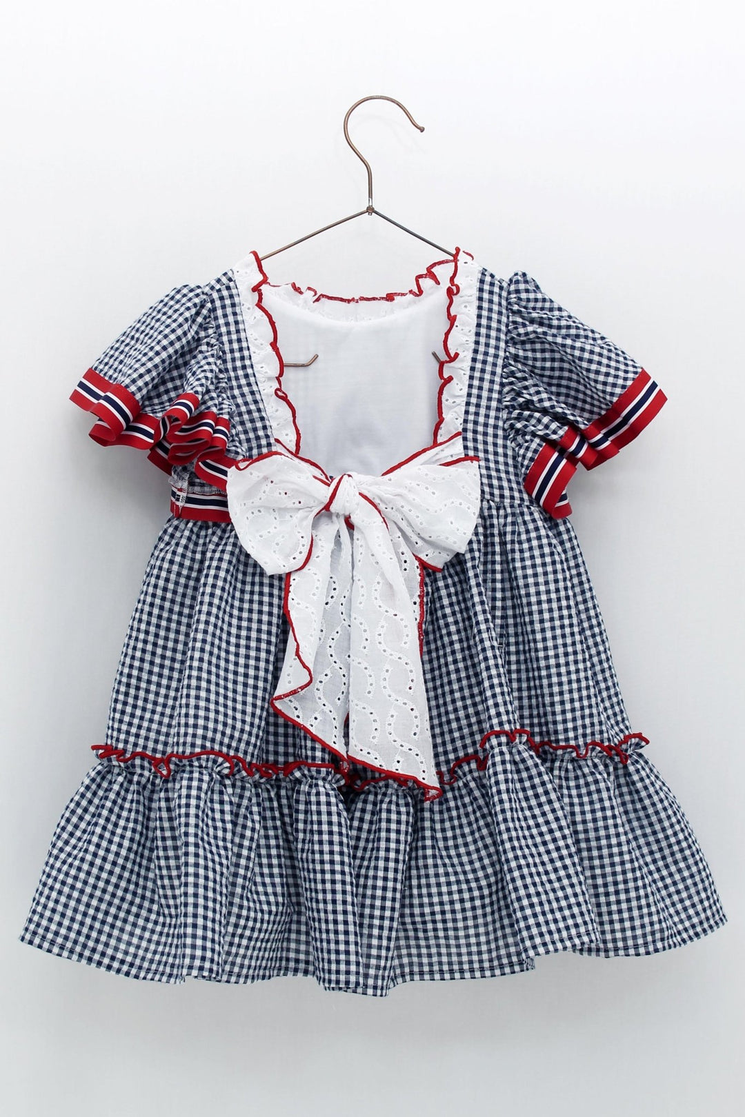 Foque "Gabrielle" Navy Gingham Dress - Millie and John