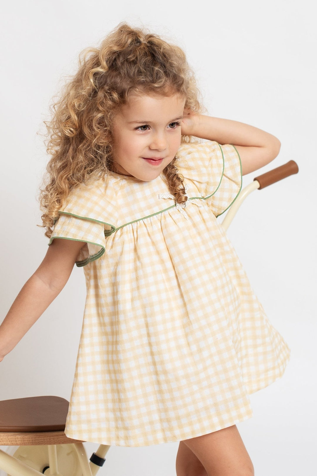 Foque "Hera" Lemon Gingham Dress - Millie and John