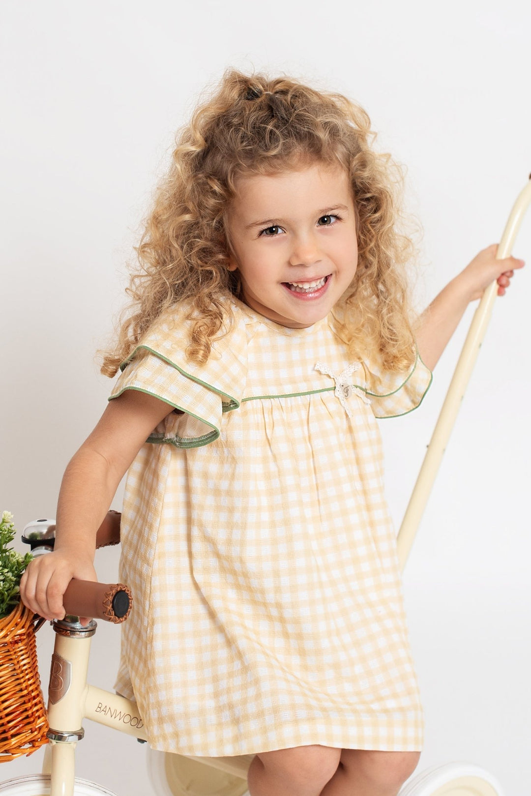 Foque "Hera" Lemon Gingham Dress - Millie and John