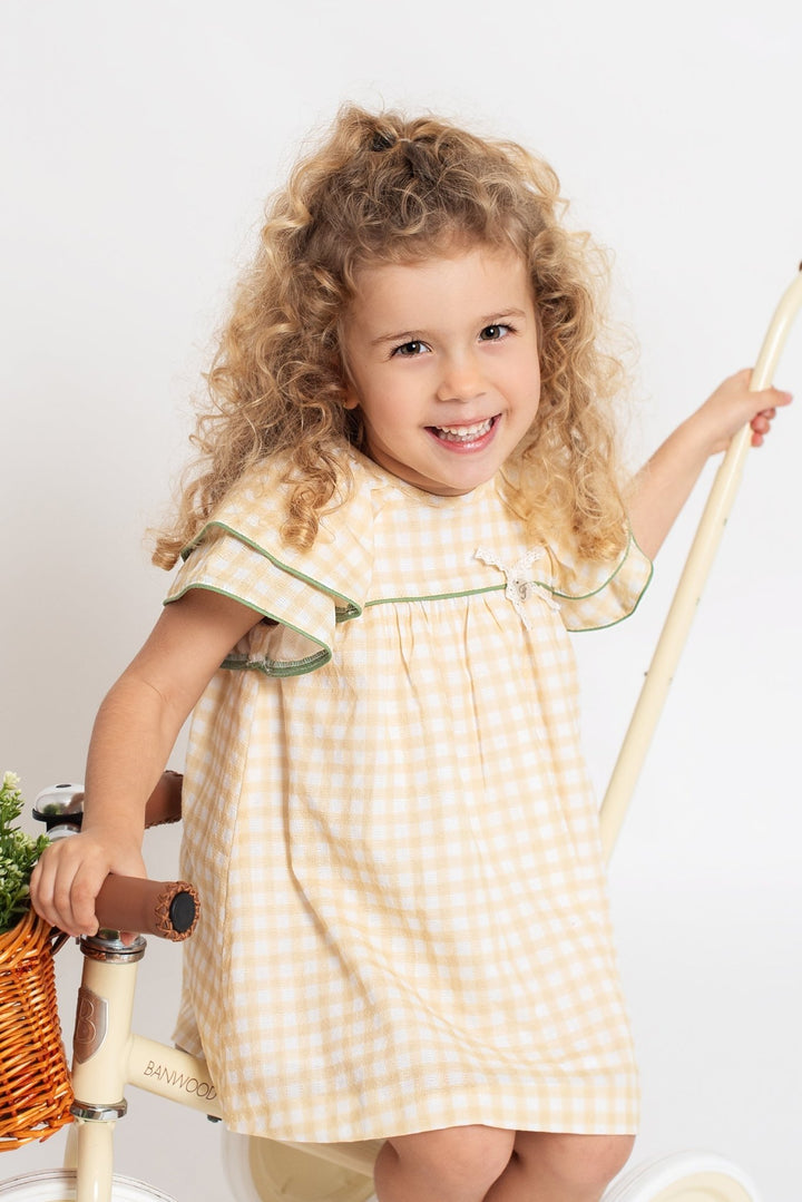 Foque "Hera" Lemon Gingham Dress - Millie and John