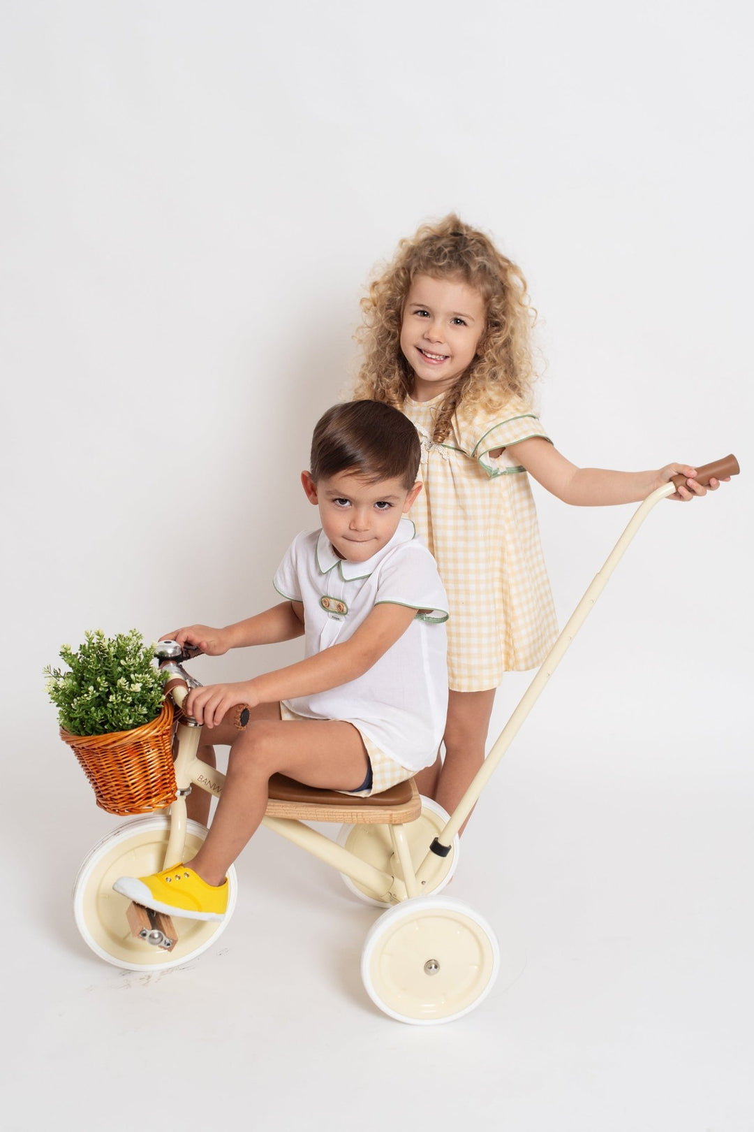 Foque "Hera" Lemon Gingham Dress - Millie and John