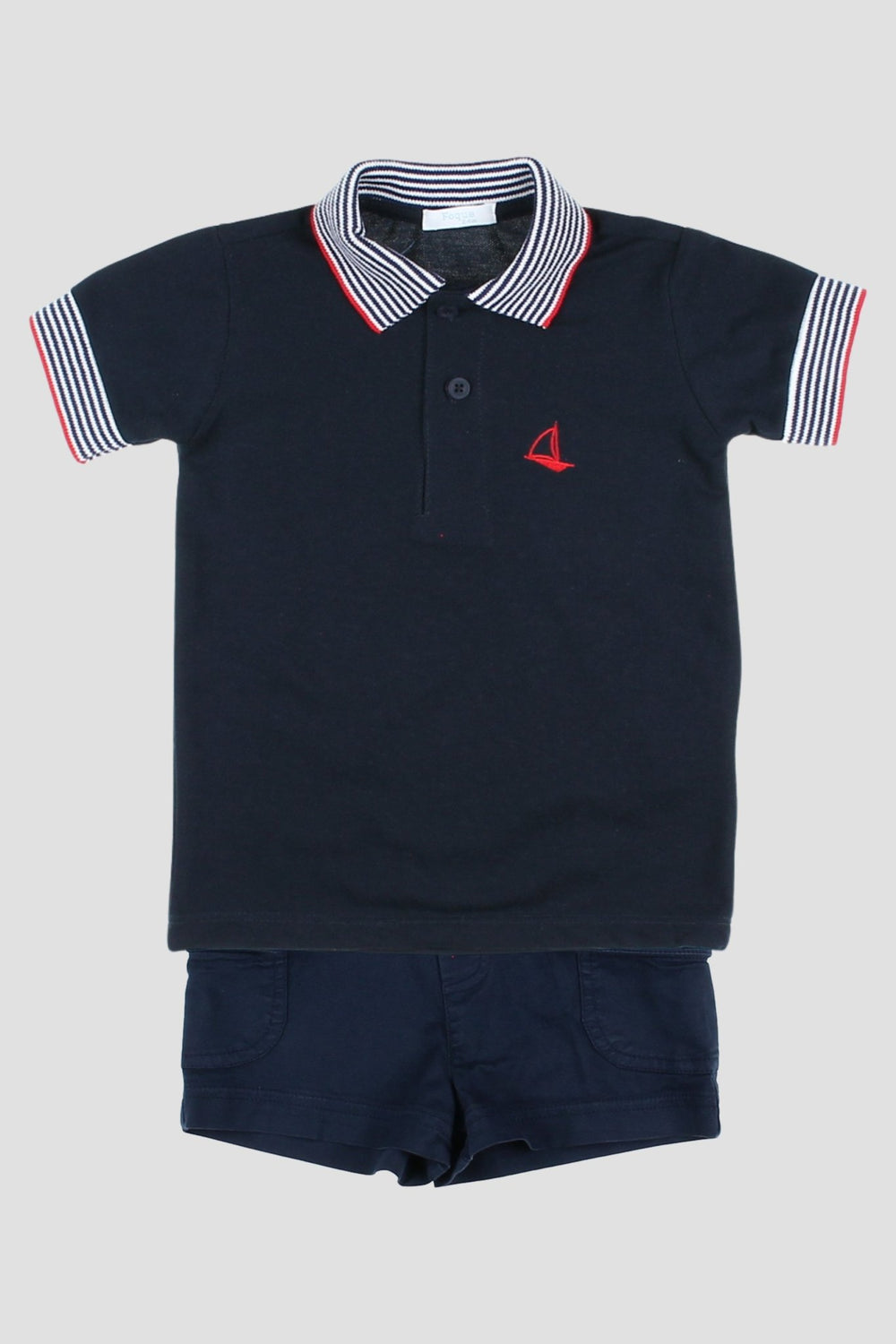 Foque "Jalen" Navy Polo Shirt & Shorts - Millie and John