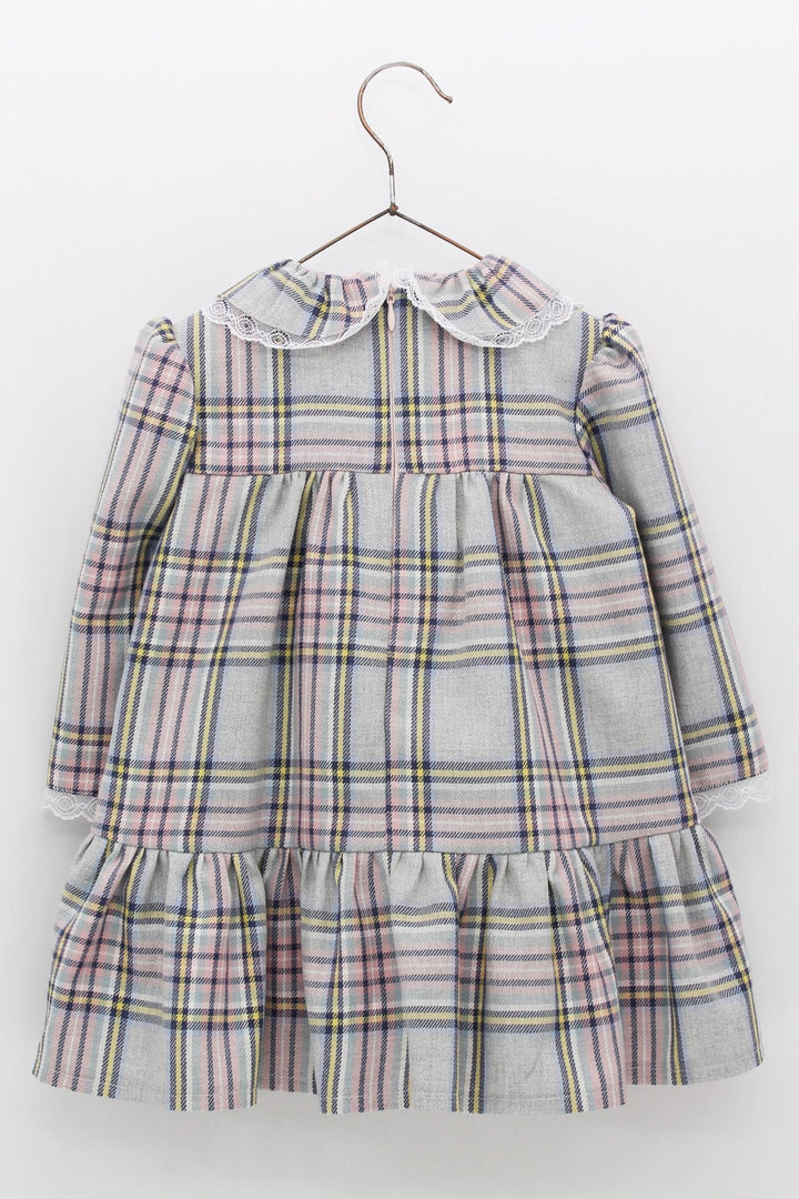 Foque "Jasmine" Pink & Grey Tartan Dress - Millie and John