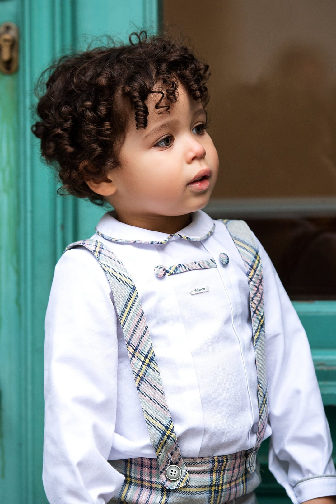 Foque "Johnny" Pink & Grey Tartan Shorts & Shirt - Millie and John