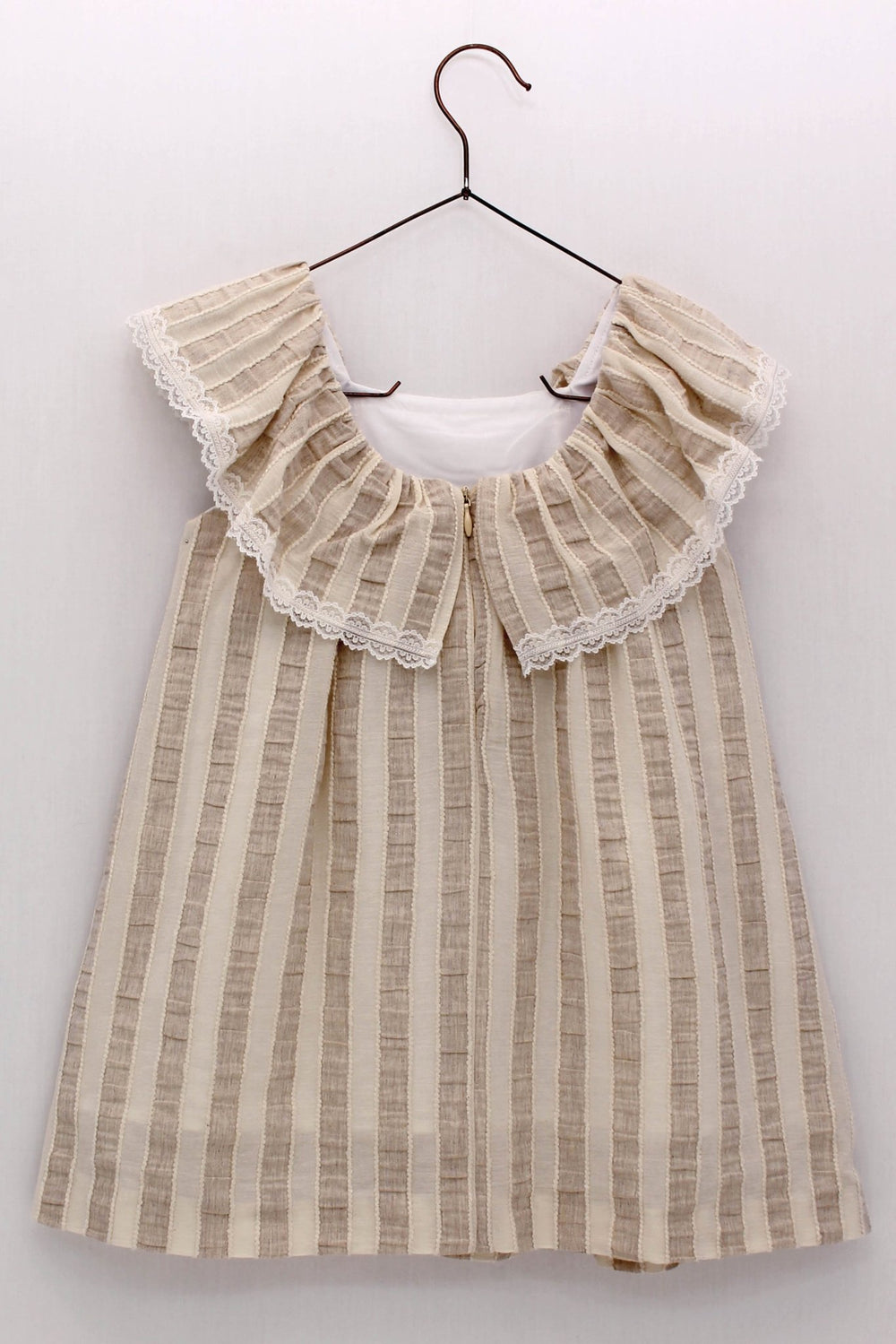 Foque "Kiera" Beige Striped Dress - Millie and John
