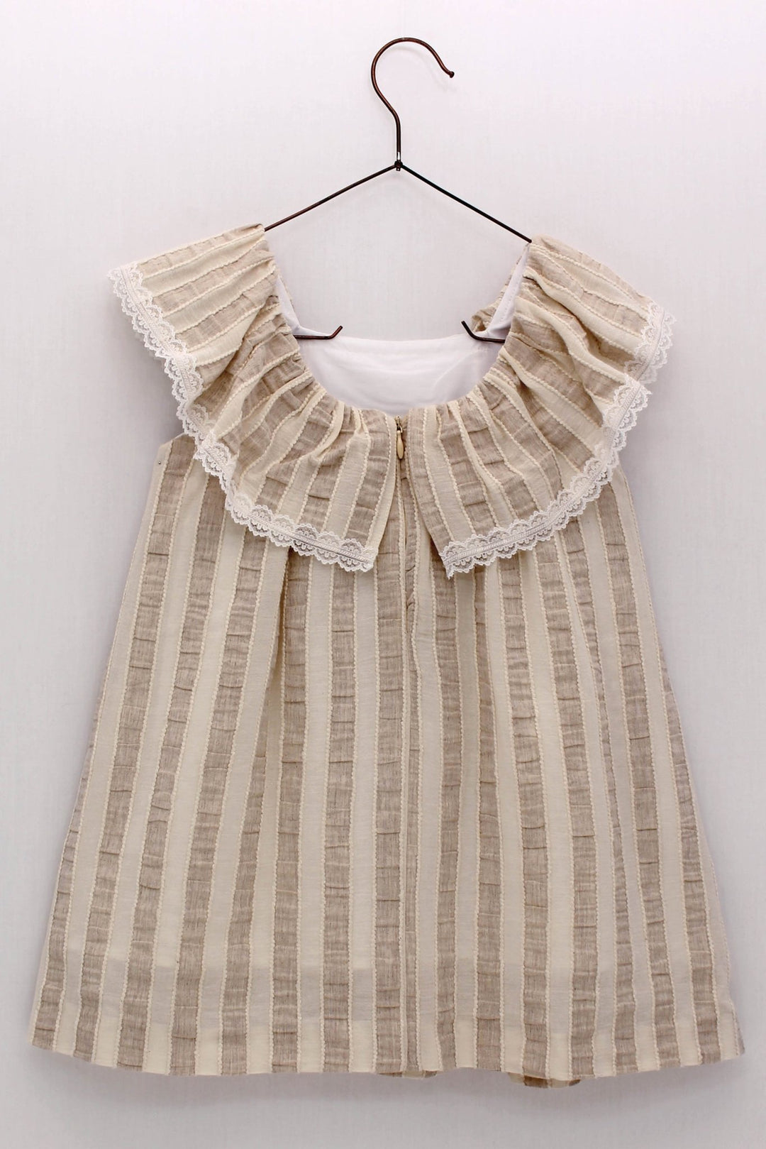 Foque "Kiera" Beige Striped Dress - Millie and John
