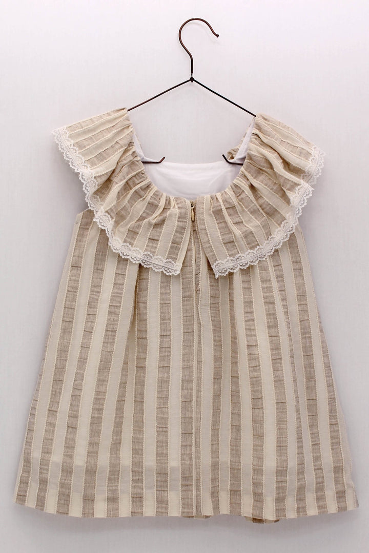 Foque "Kiera" Beige Striped Dress - Millie and John