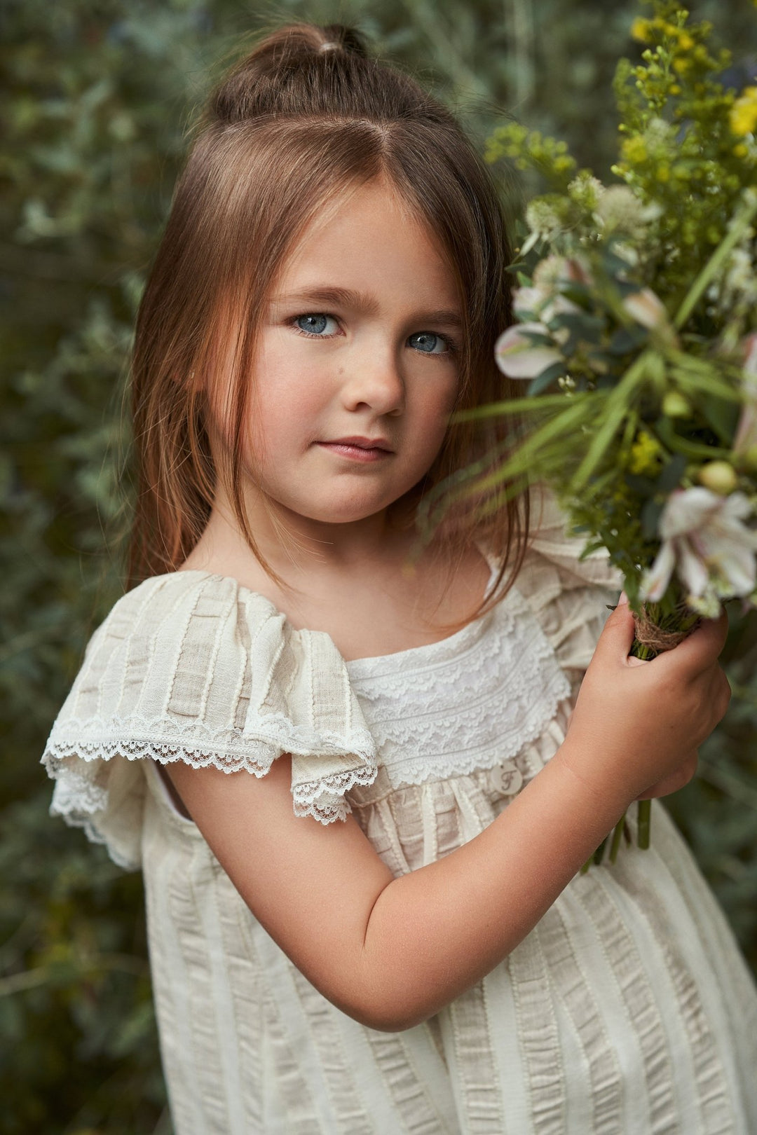 Foque "Kiera" Beige Striped Dress - Millie and John