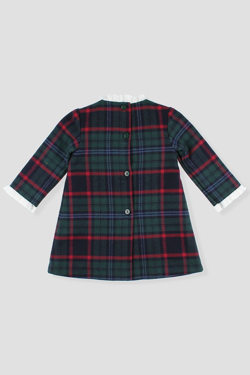 Foque "Malia" Bottle Green Tartan Dress - Millie and John