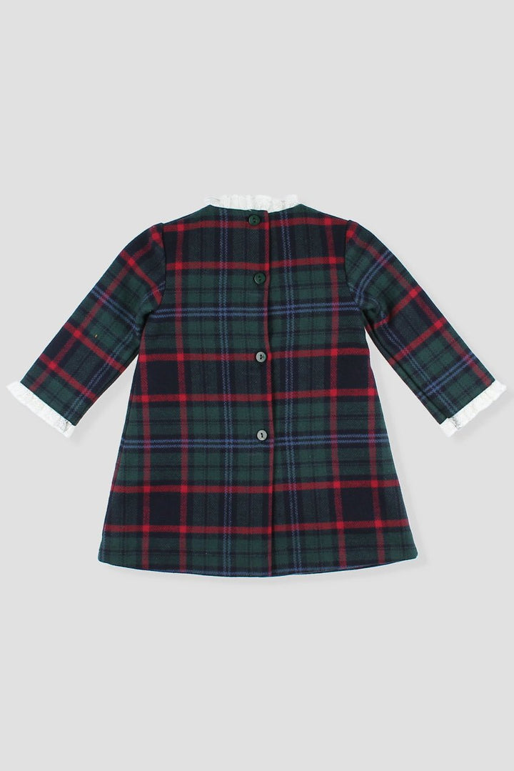 Foque "Malia" Bottle Green Tartan Dress - Millie and John