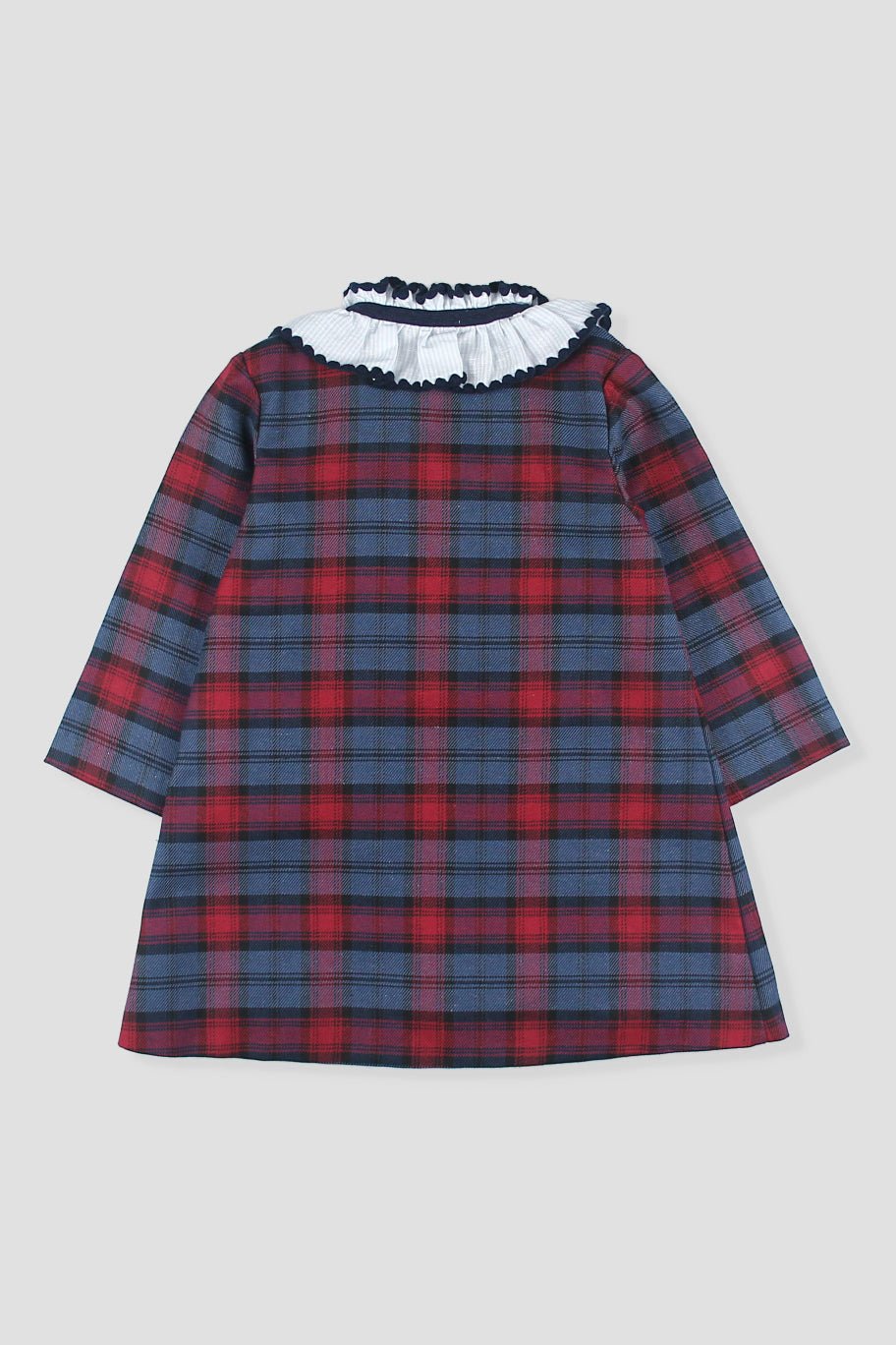 Foque "Margot" Navy &amp; Burgundy Tartan Dress - Millie and John