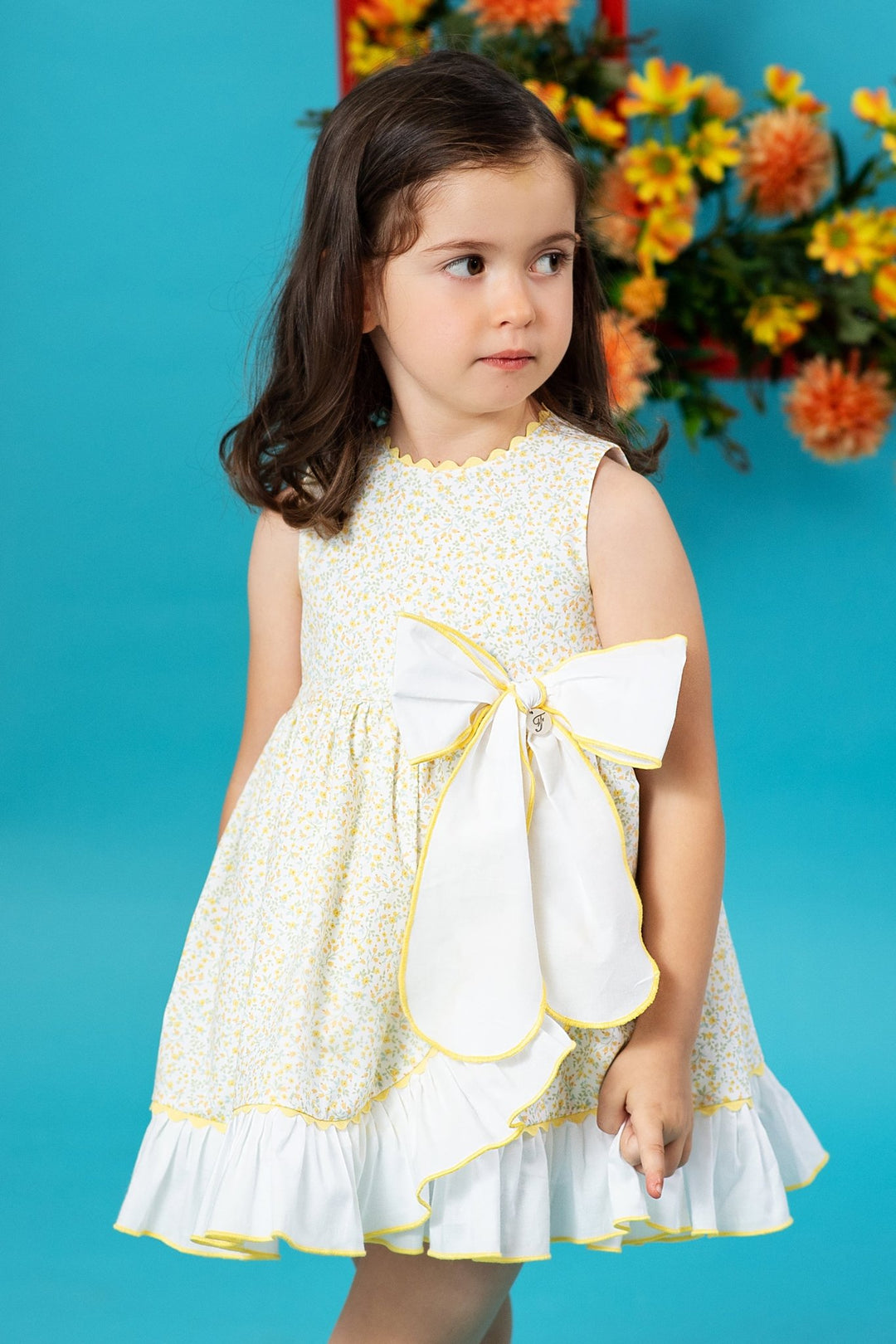 Foque "Mirabelle" Lemon Floral Dress - Millie and John