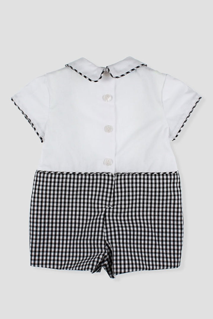 Foque "Nash" Neon Lime & Black Gingham Romper - Millie and John