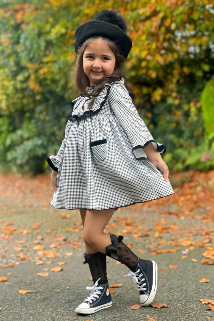 Foque "Nora" Black Gingham Dress - Millie and John