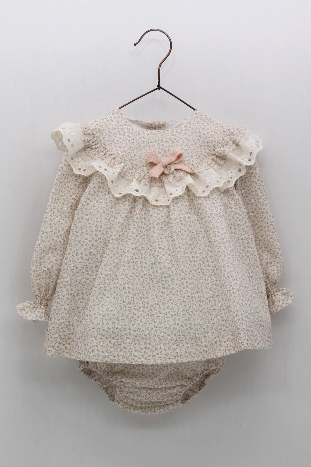 Foque "Petunia" Pink Floral Dress & Bloomers - Millie and John