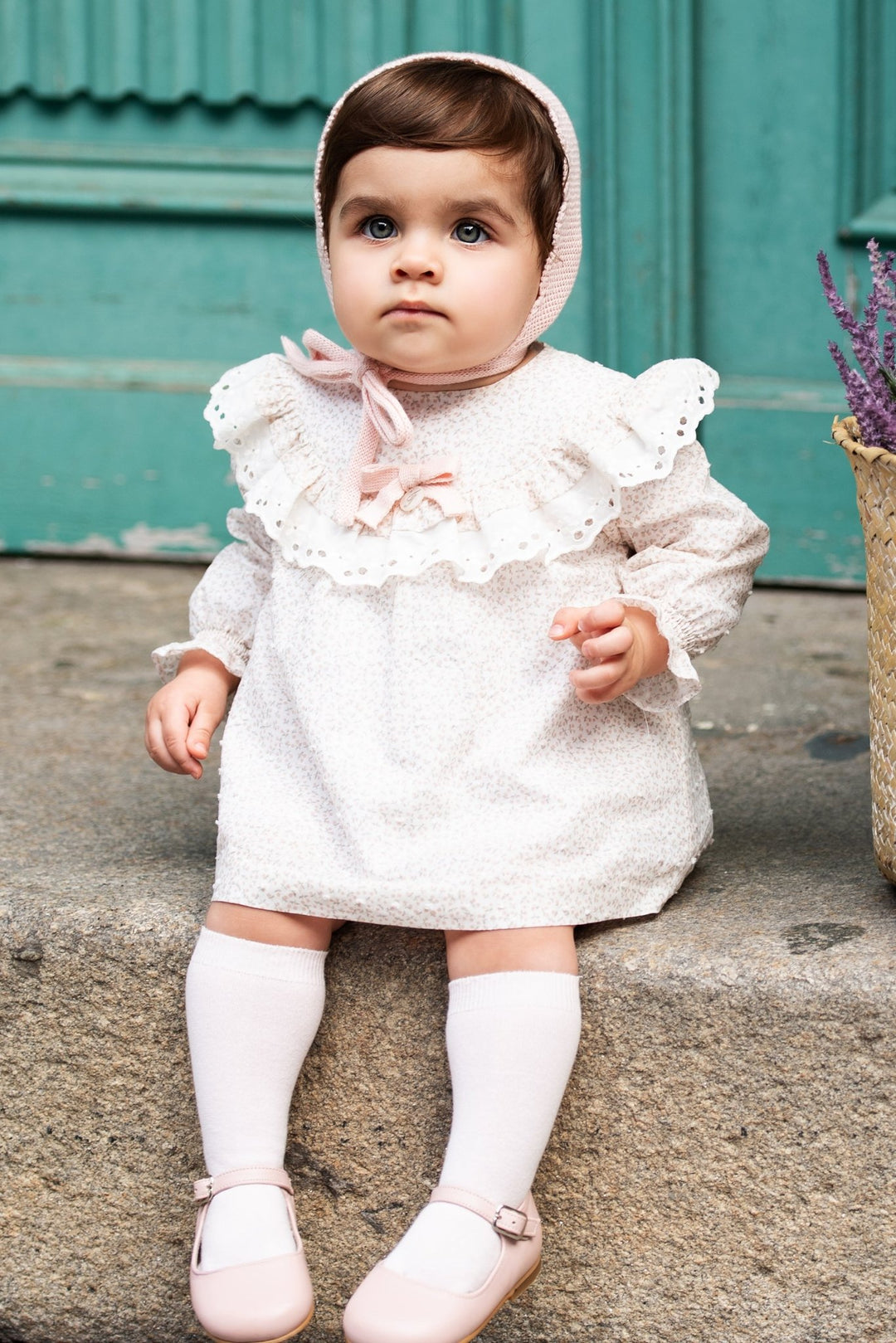 Foque "Petunia" Pink Floral Dress & Bloomers - Millie and John
