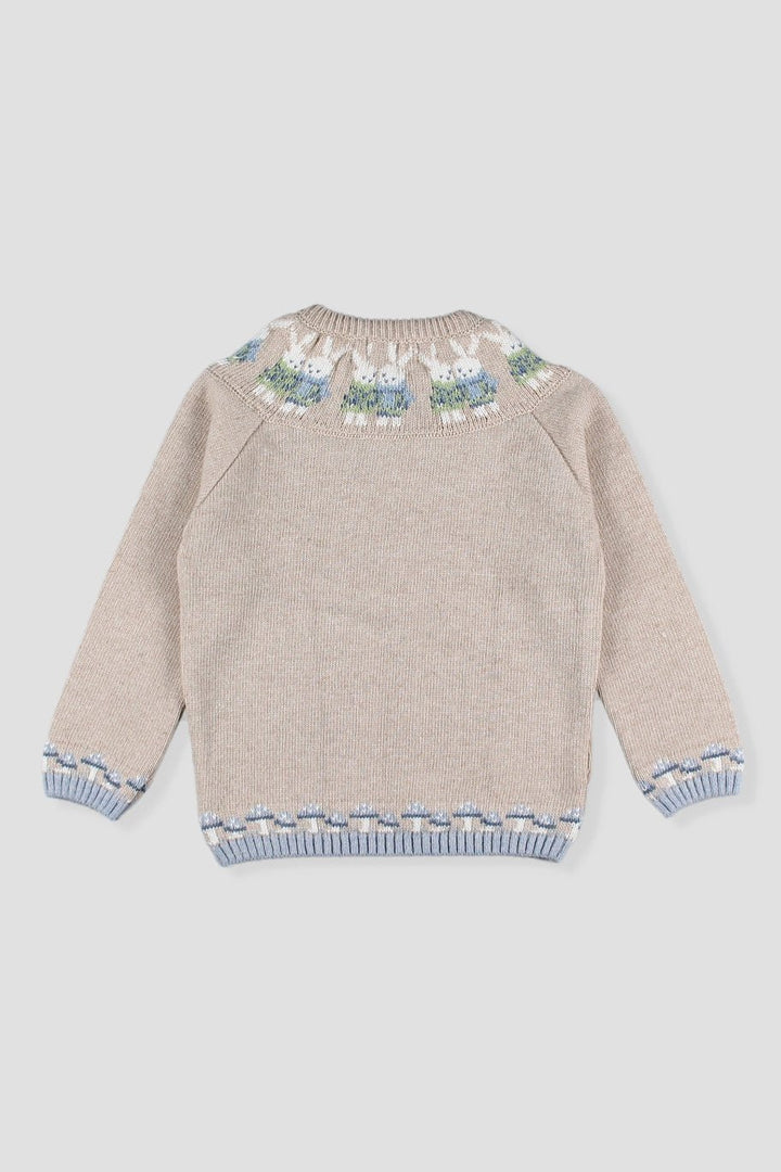 Foque PREORDER "Rafferty" Stone Knitted Bunny Jumper - Millie and John