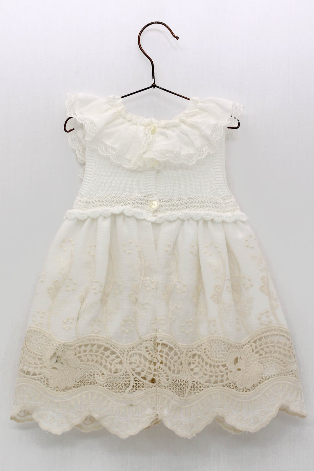 Foque "Priscilla" Ivory Knit Lace Dress - Millie and John