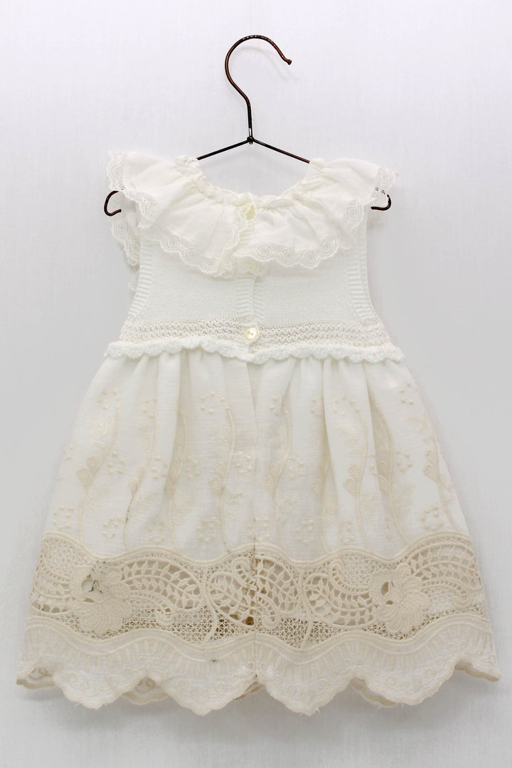 Foque "Priscilla" Ivory Knit Lace Dress - Millie and John