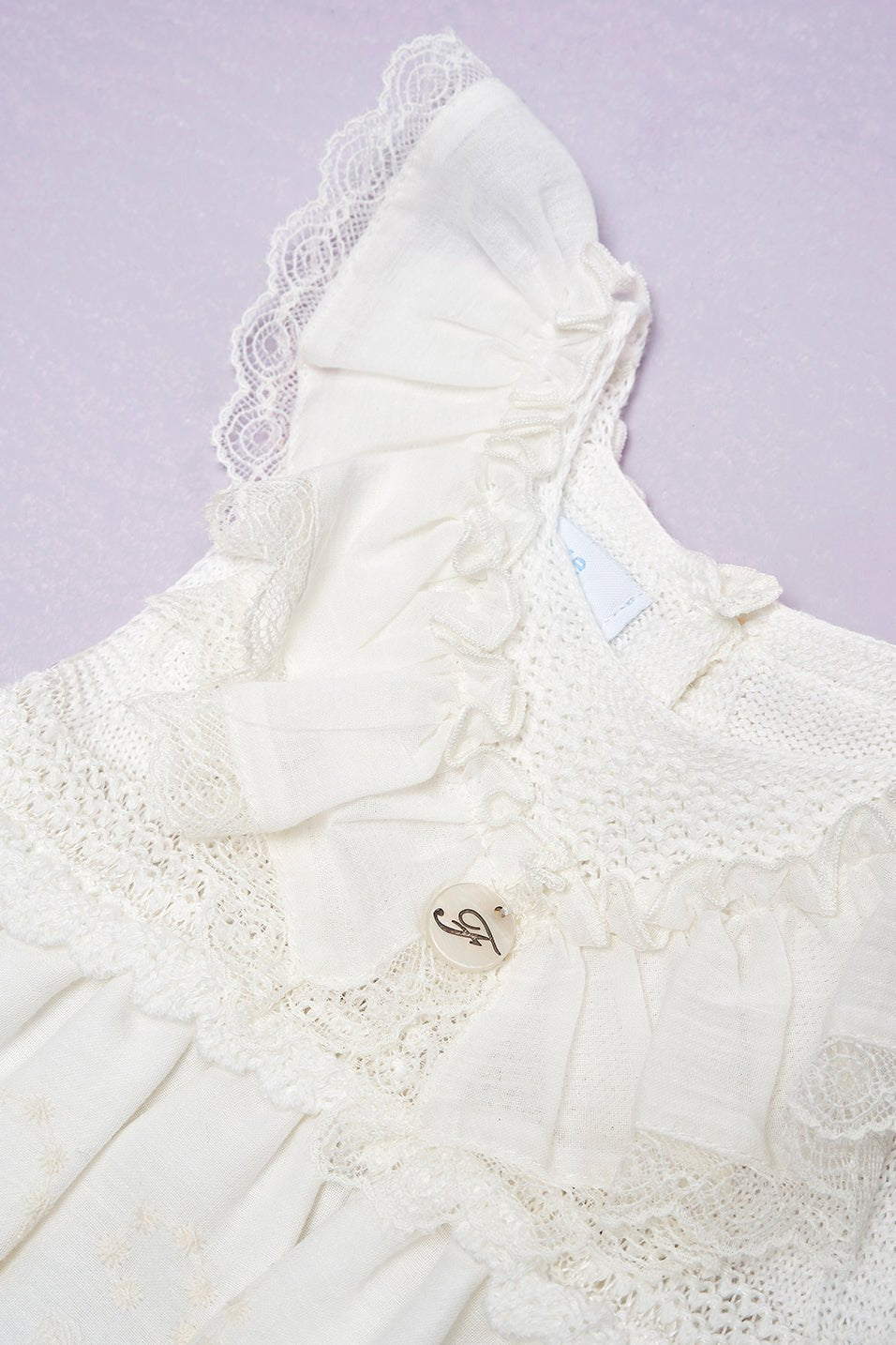 Foque "Priscilla" Ivory Knit Lace Dress - Millie and John