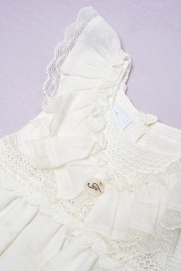Foque "Priscilla" Ivory Knit Lace Dress - Millie and John