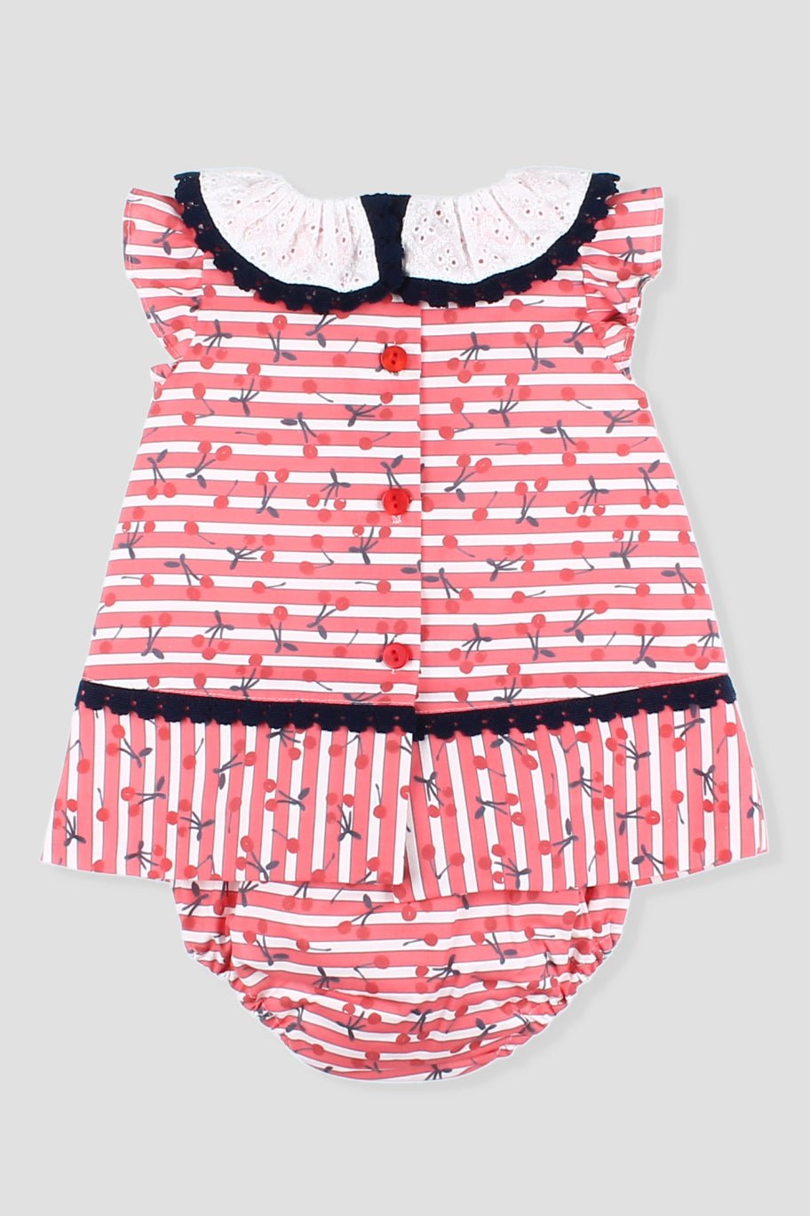 Foque "Trixie" Red Cherry Print Dress & Bloomers - Millie and John