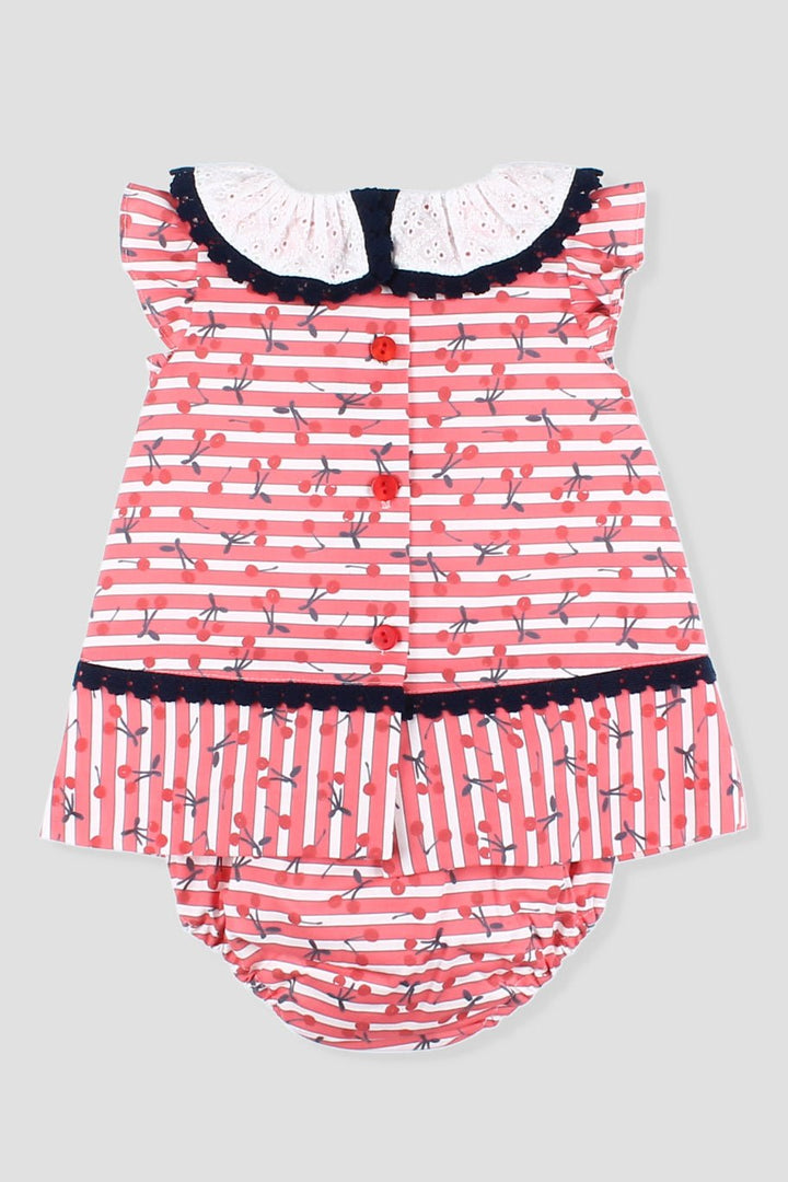 Foque "Trixie" Red Cherry Print Dress & Bloomers - Millie and John