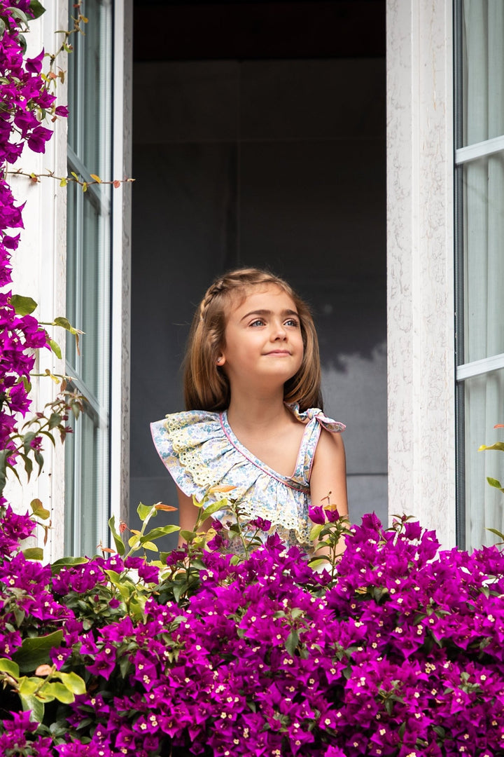 Foque "Valencia" Sage Green & Lemon Floral Dress - Millie and John