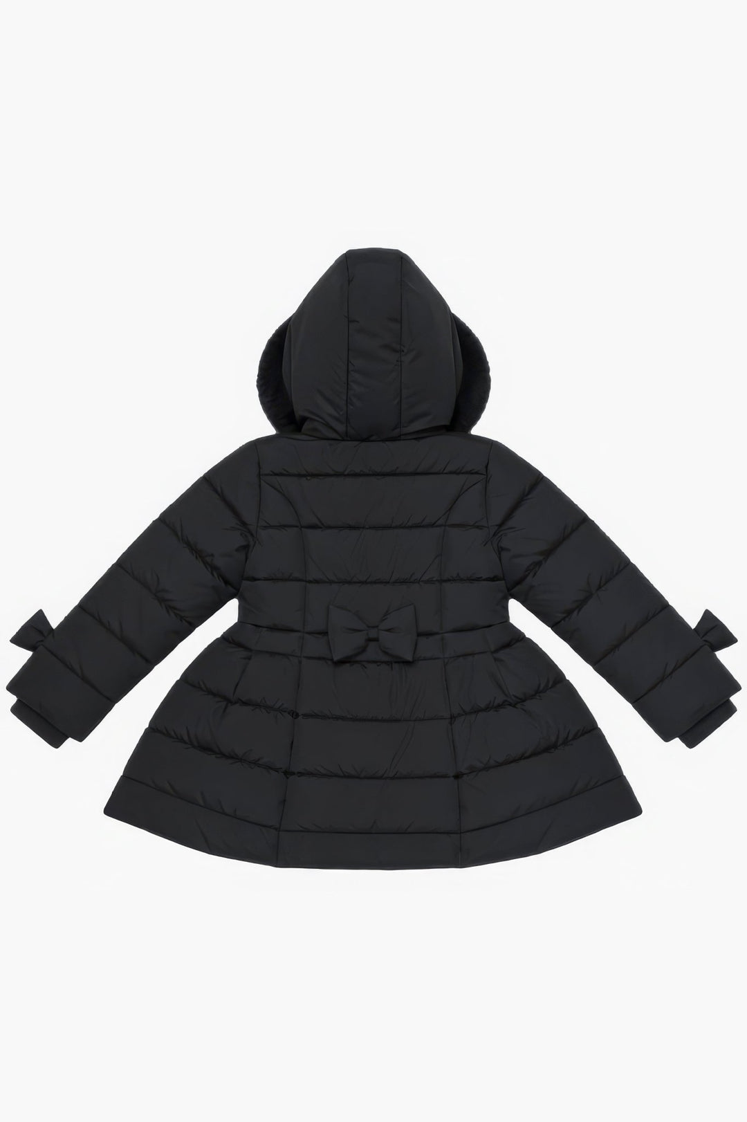 Giorgio Bambini "Clara" Black Bow Puffer School Coat - Millie and John