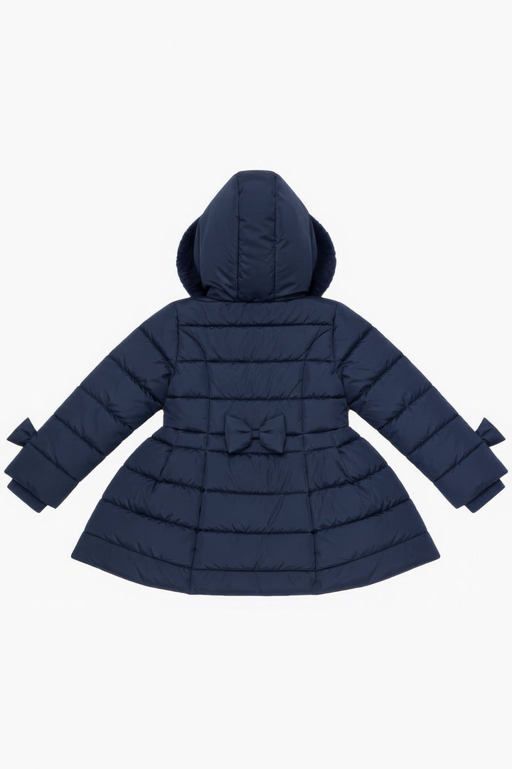 Giorgio Bambini "Clara" Navy Bow Puffer School Coat - Millie and John
