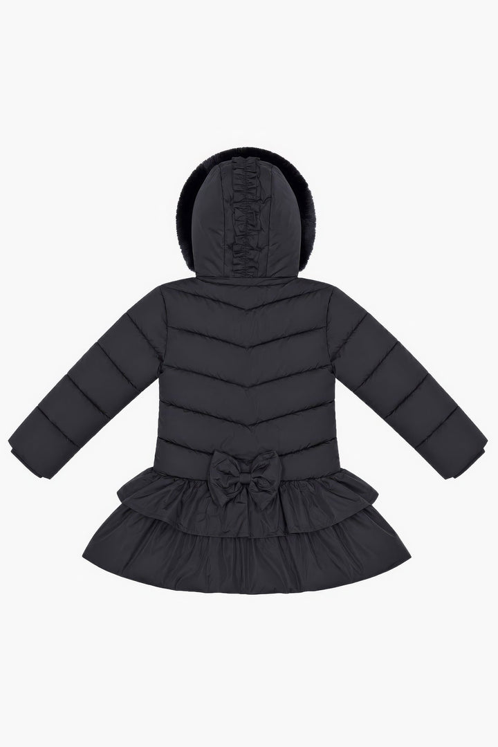 Giorgio Bambini "Florence" Black Ruffle Puffer School Coat - Millie and John