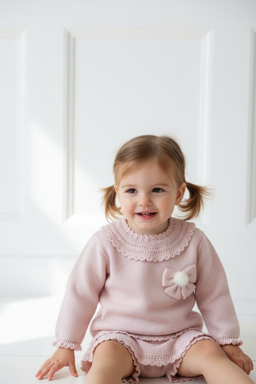 Granlei "Aida" Dusky Pink Knit Top & Shorts - Millie and John