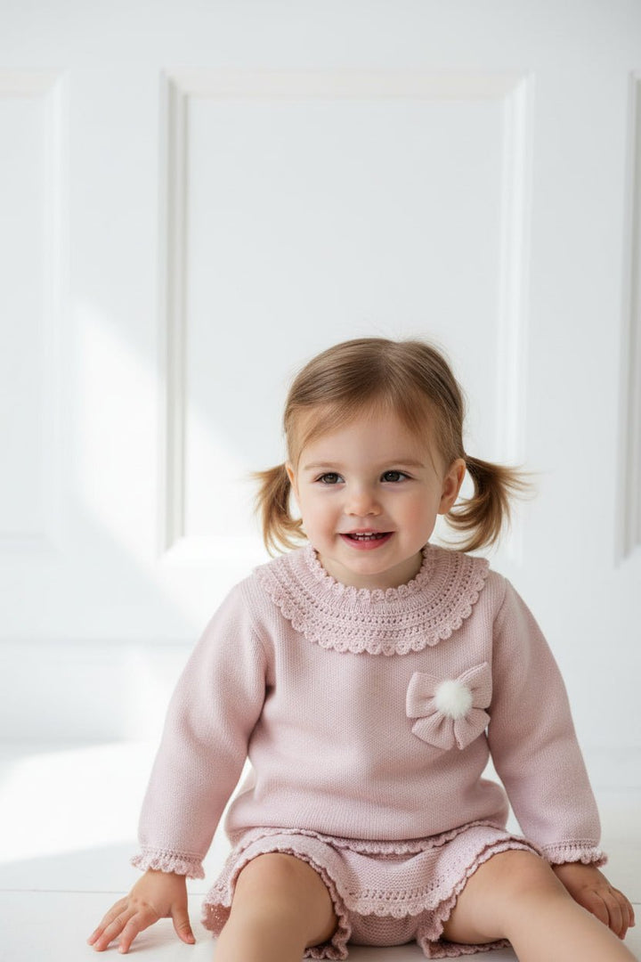 Granlei "Aida" Dusky Pink Knit Top & Shorts - Millie and John