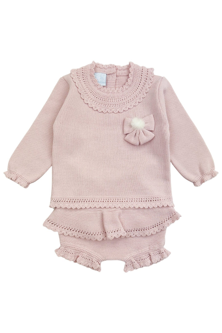 Granlei "Aida" Dusky Pink Knit Top & Shorts - Millie and John