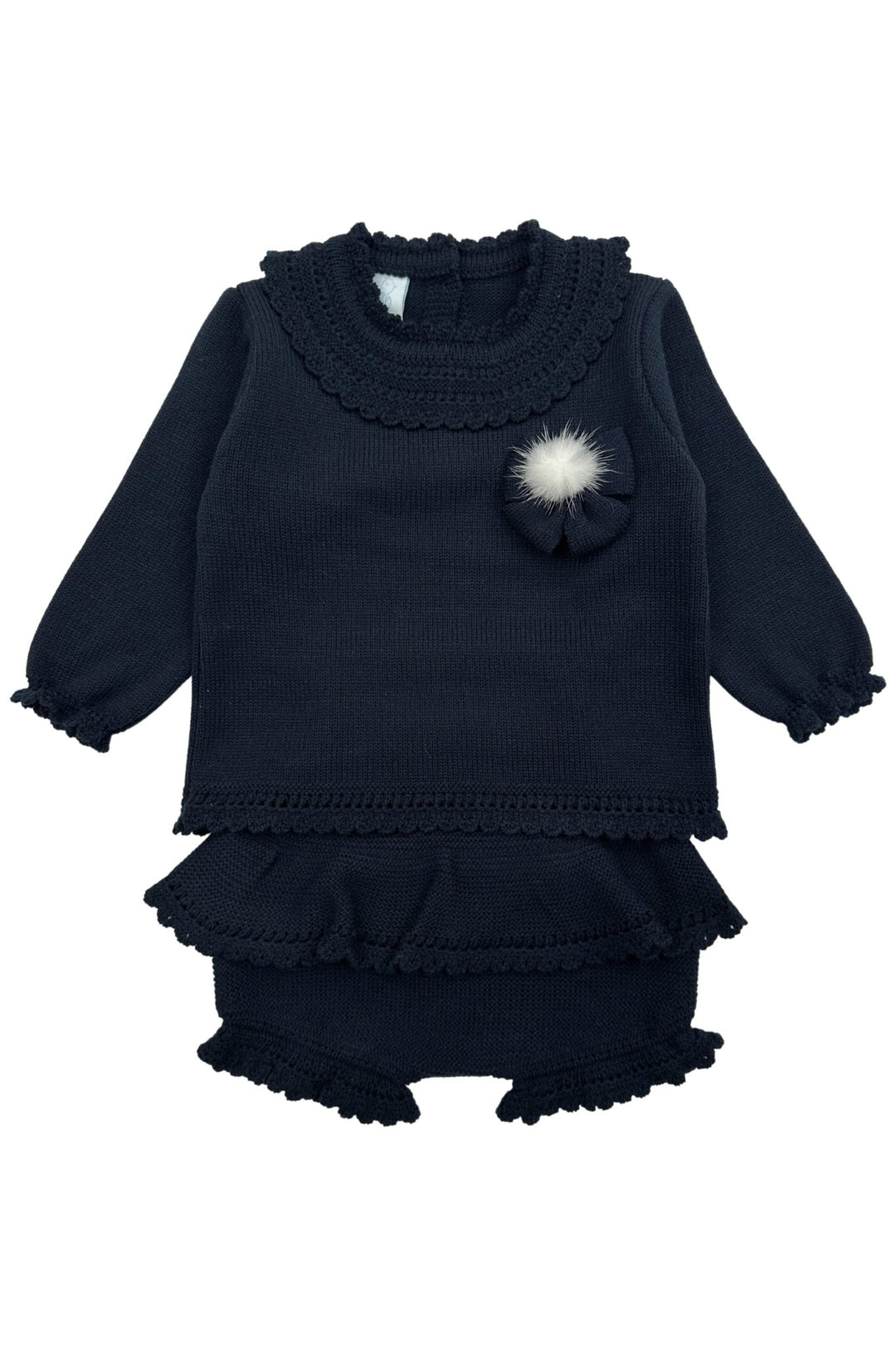 Granlei "Aida" Navy Knit Top & Shorts - Millie and John