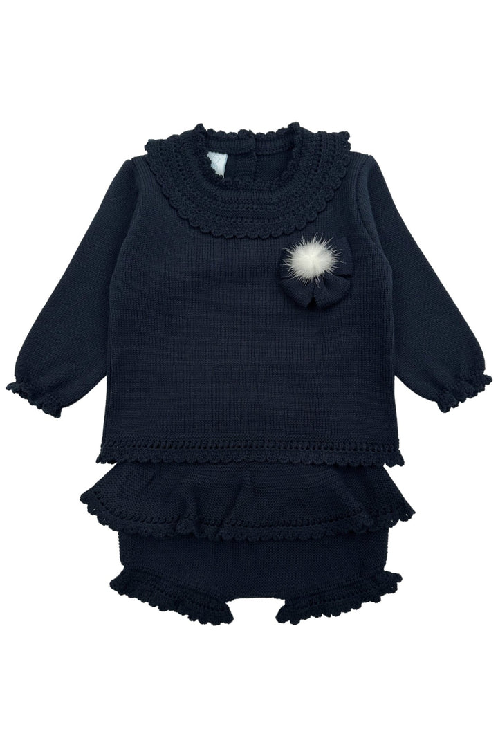 Granlei "Aida" Navy Knit Top & Shorts - Millie and John