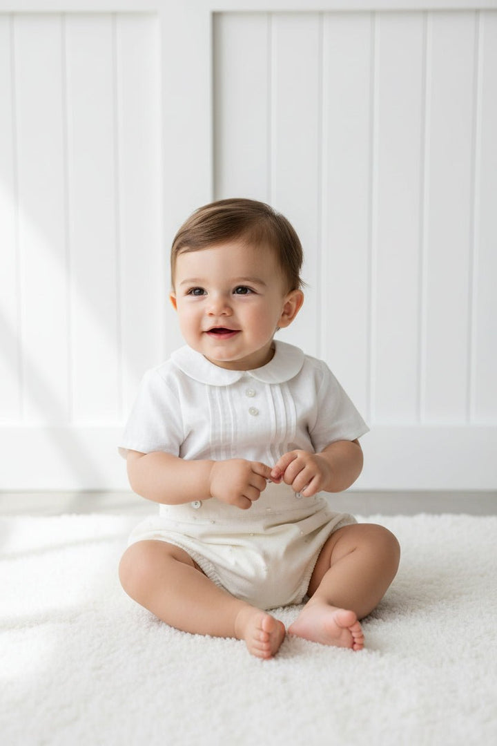 Granlei "Ansel" Ivory Polka Dot Shirt & Jam Pants - Millie and John