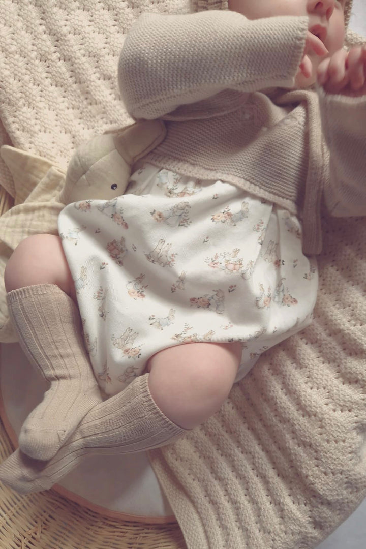 Granlei "Arden" Stone Half Knit Peter Rabbit Romper - Millie and John