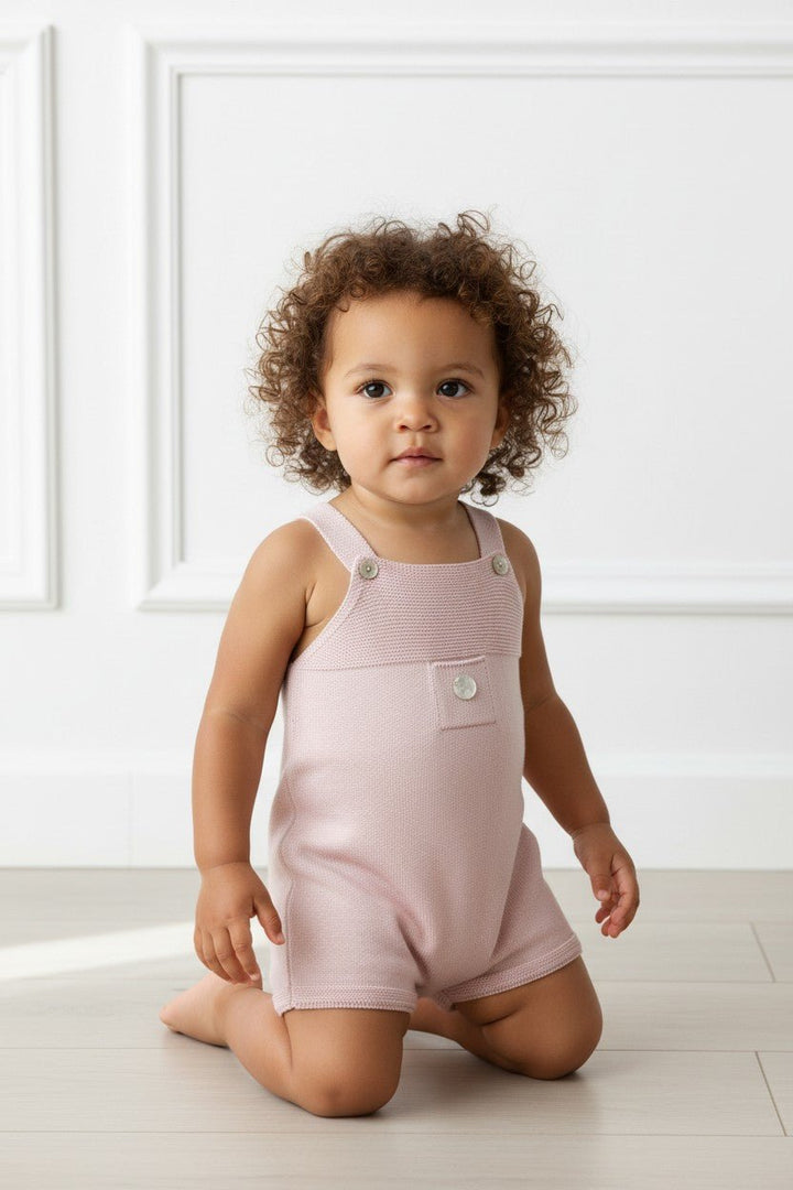 Granlei Classic Short Knitted Dungarees - Pale Rose - Millie and John