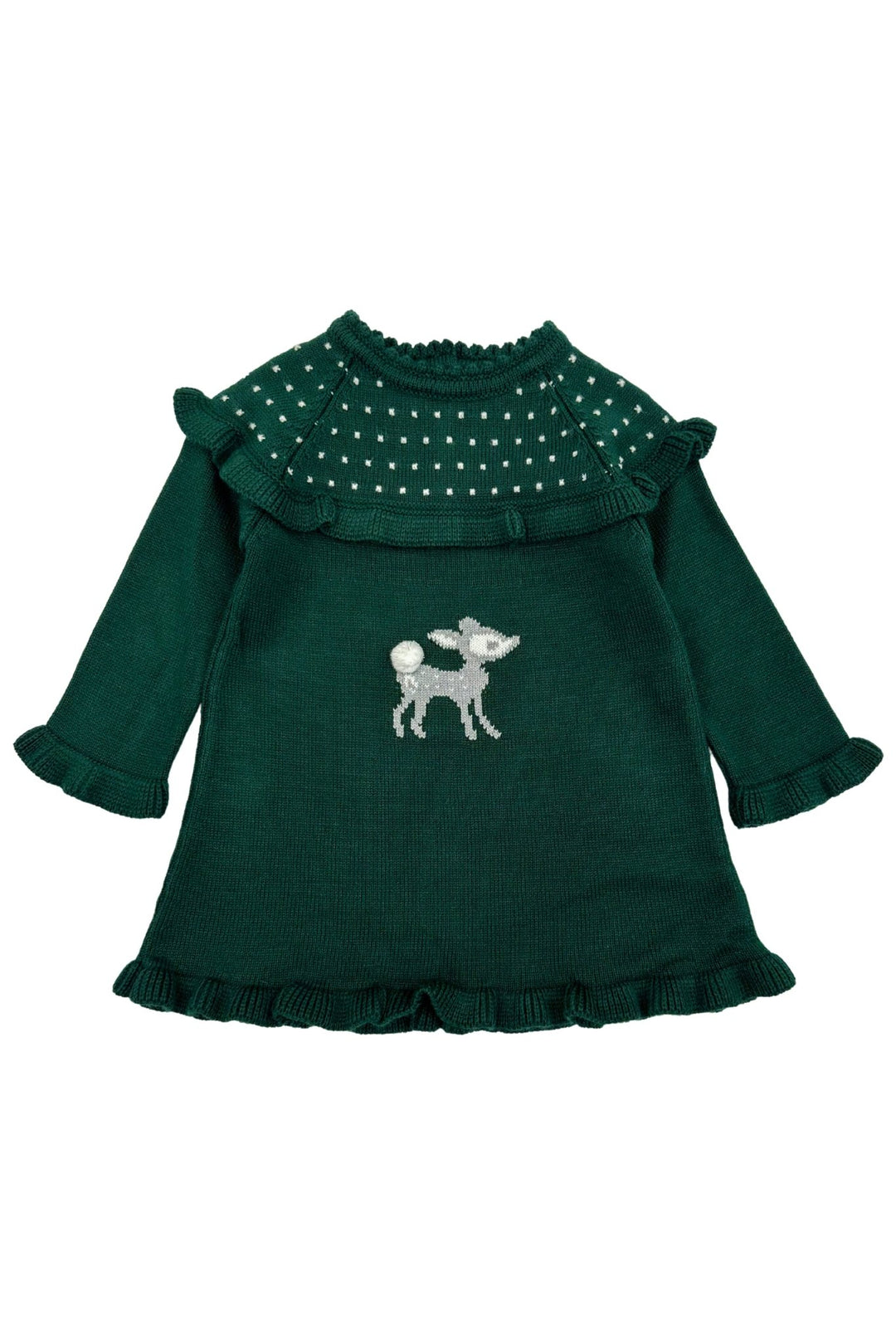 Granlei "Cora" Bottle Green Knit Bambi Dress - Millie and John