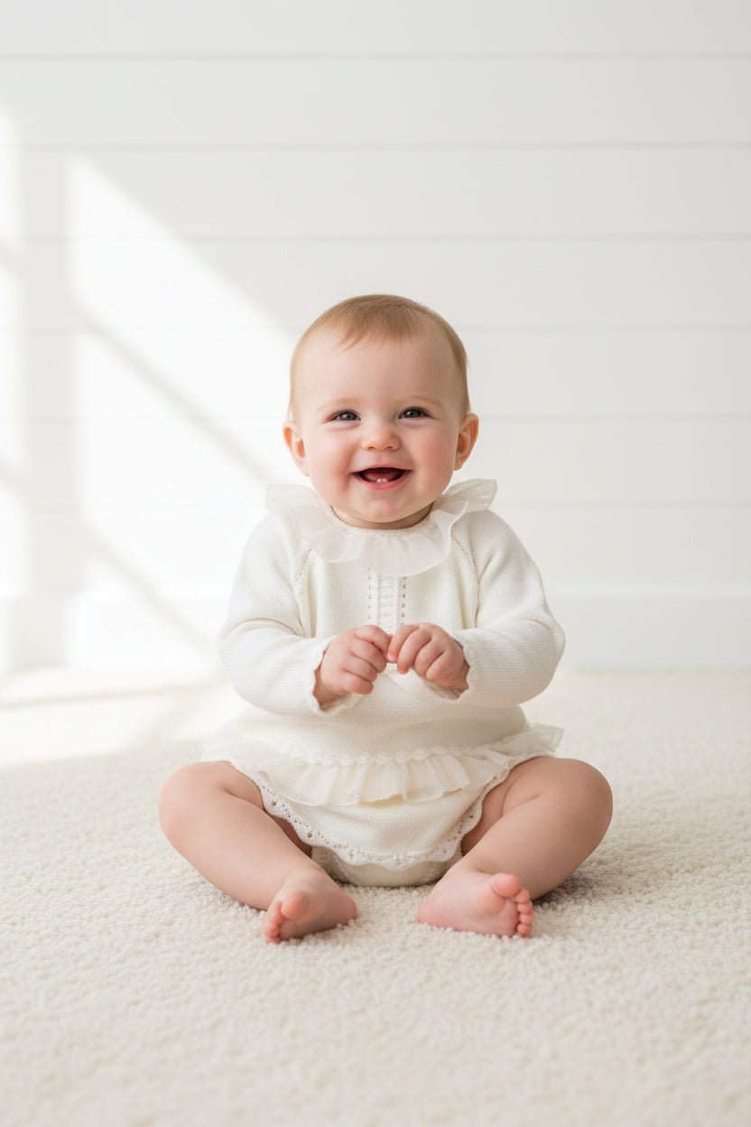 Granlei "Cora" Ivory Knit Top & Bloomers - Millie and John