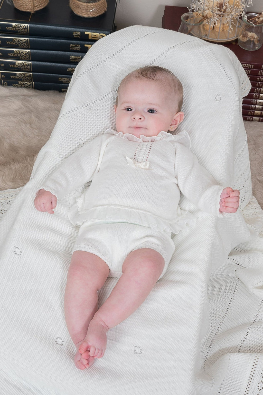 Granlei "Cora" Ivory Knit Top & Bloomers - Millie and John