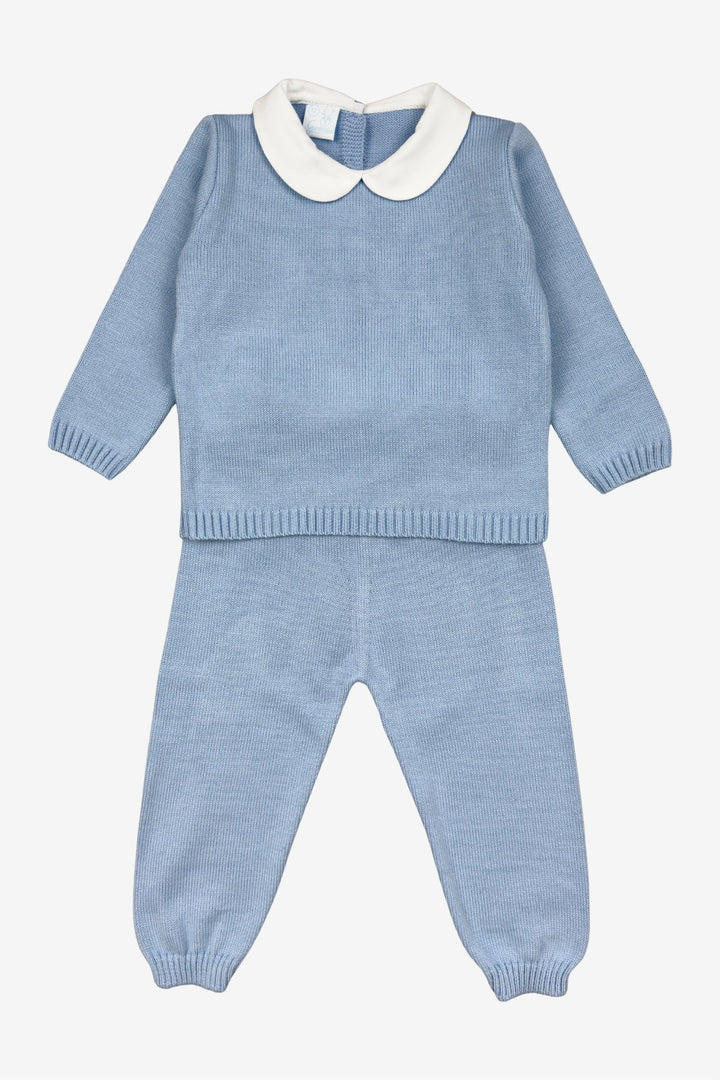Granlei "Freddie" Dusky Blue Knitted Top & Trousers - Millie and John