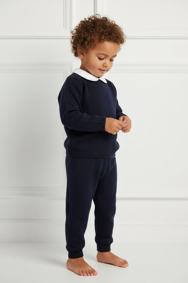 Granlei "Freddie" Navy Knitted Top &amp; Trousers - Millie and John