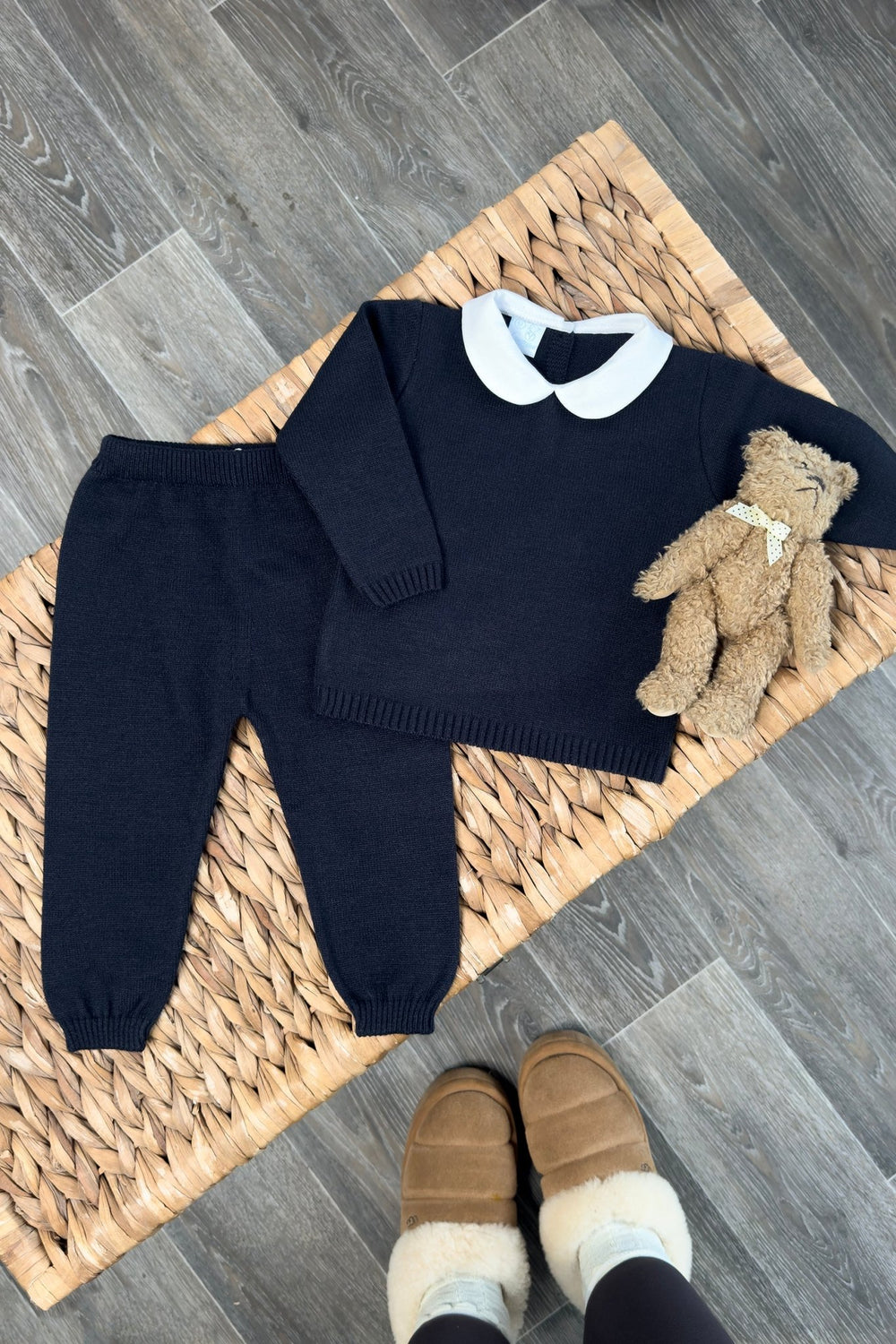 Granlei "Freddie" Navy Knitted Top & Trousers - Millie and John