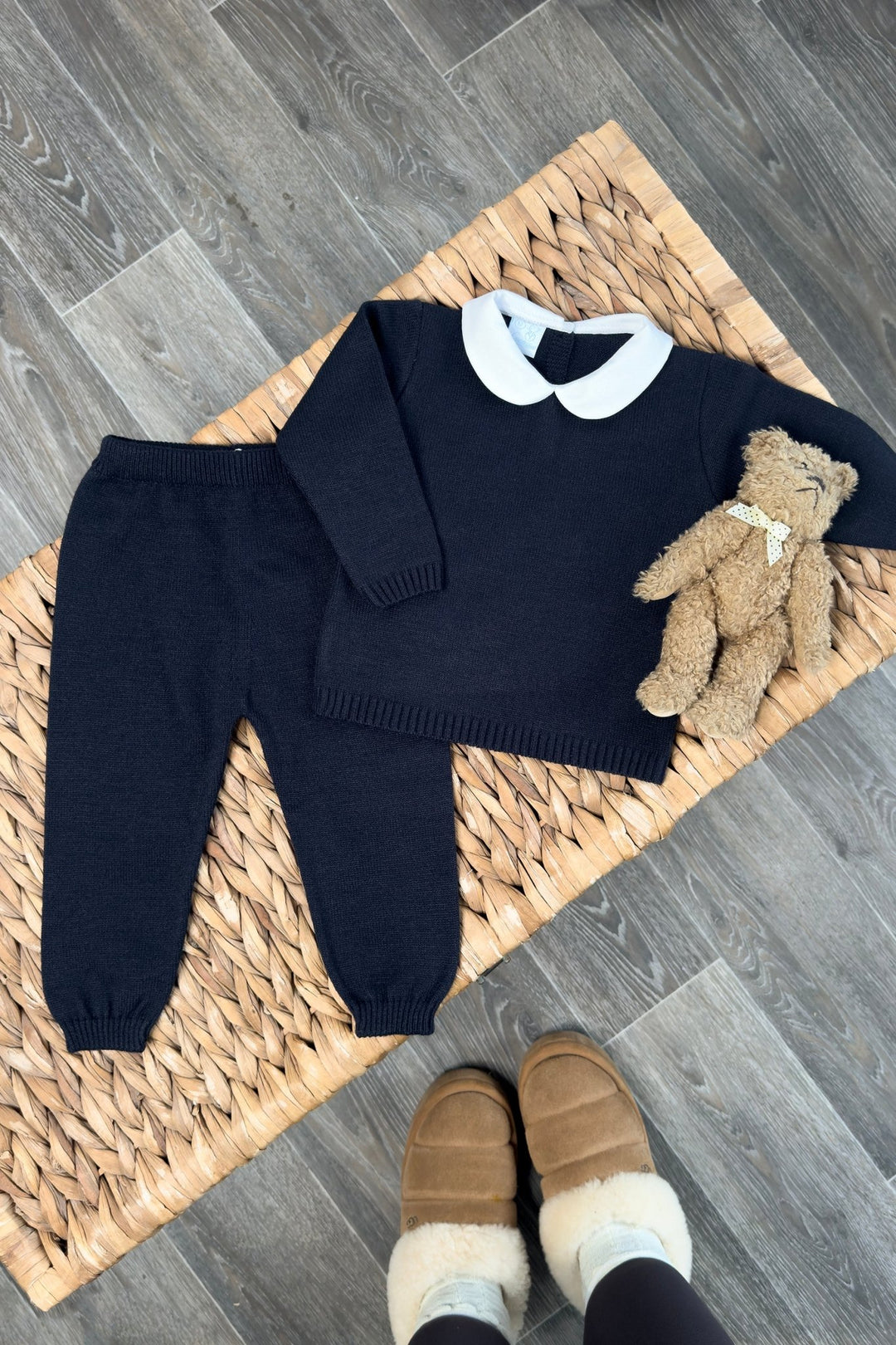 Granlei "Freddie" Navy Knitted Top & Trousers - Millie and John