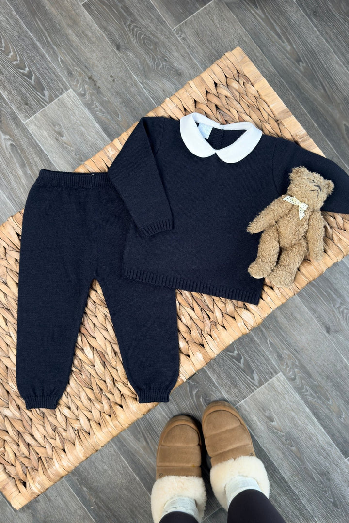 Granlei "Freddie" Navy Knitted Top & Trousers - Millie and John