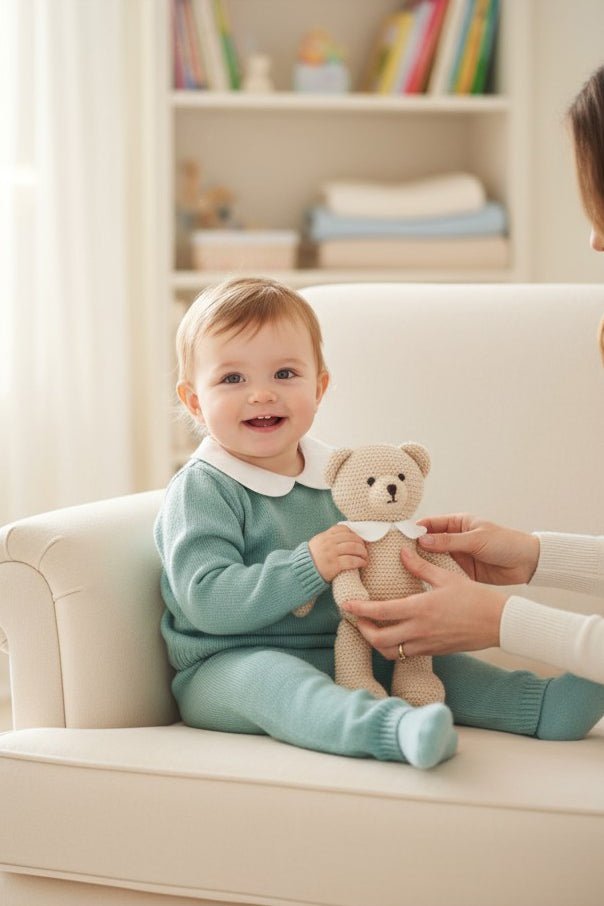 Granlei "Freddie" Sage Green Knitted Top & Trousers - Millie and John